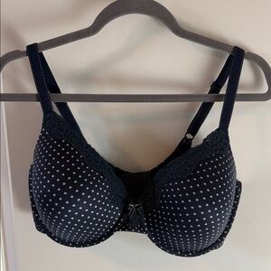 Maidenform Navy Polka Dot Lace Underwire Bra